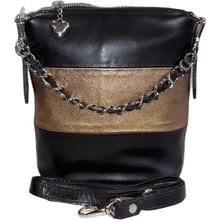 Facebag menší kožená crossbody 6034 zlatá černá