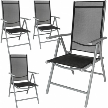 TECTAKE Zahradní židle 2 ks hliníkové zahradní křeslo stříbrné