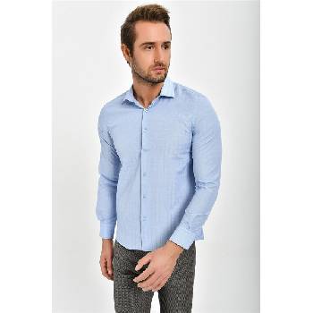 Centone Мъжка риза с дълъг ръкав - Синя #268039 (268039_Синьо)