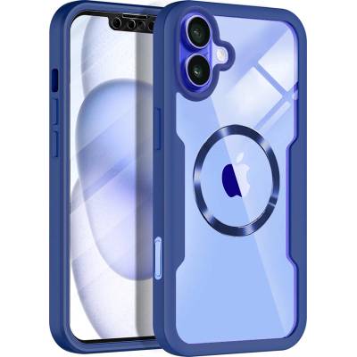 Techsuit Калъф за iPhone 16 + калъф - ColorVerse 360 MagSafe MagSafe Series - син