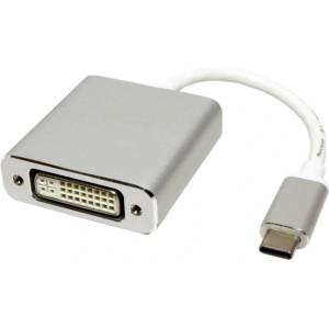 Roline Адаптер Roline 12.03. 3205, от USB Type-C(м) към DVI-D 24+1(ж), бял (12.03.3205)