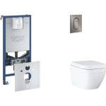 GROHE Rapid SLX - Комплект предстенна инсталация, тоалетна, SoftClose седалка и бутони Arena Cosmopolitan S, Triple Vortex, четка Hard Graphite SANI11BB5106 (SANI11BB5106)