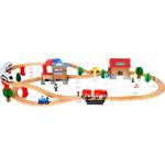 Ginger Home Детско Дървено Влакче ginger home, 88 Части, Локомотив с Батерия, 3+