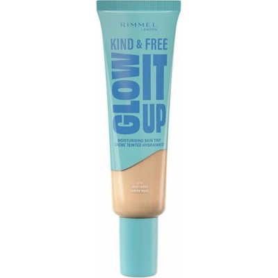 Rimmel London Kind & Free Glow It Up Moisturising Skin Tint hydratační make-up pro citlivou suchou a normální pleť 010 Rose Ivory 30 ml