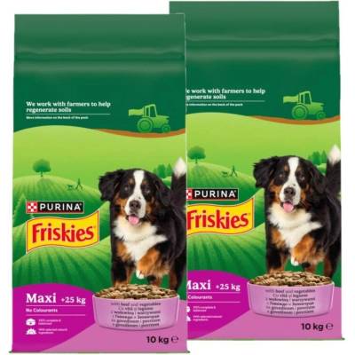 Friskies Maxi krmivo adult s hovězím masem a zeleninou 2 x 10 kg