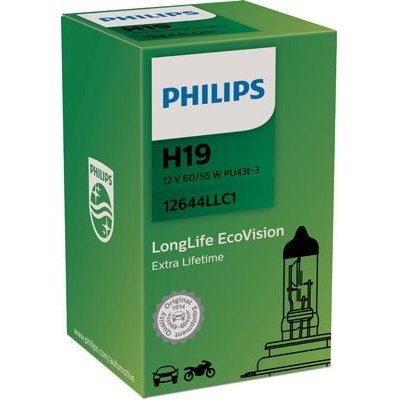 Philips LongLife EcoVision H19 PU43t-3 12V 60/55W 12644LLC1