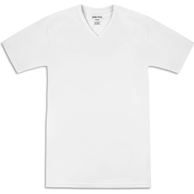 John & Paul V-neck tričko Bílé