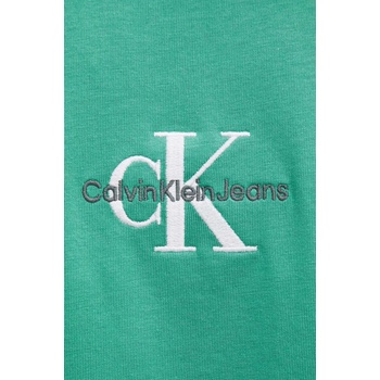 Calvin Klein Jeans Памучна тениска Calvin Klein Jeans в зелено с апликация J30J325649 (J30J325649)