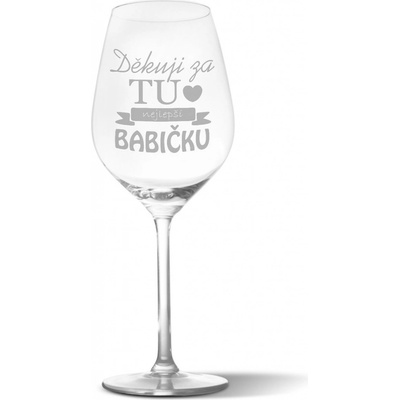 Sablio Sklenička na víno Děkuji za tu nejlepší babičku 490 ml