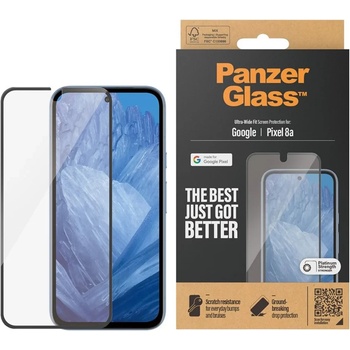 Panzer Стъклен протектор PanzerGlass за Google Pixel 8a, UWF, Antibacterial - Черен