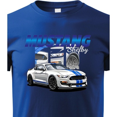 Dětské tričko Ford Mustang Shelby Modrá Velikost Canvas Bezvatriko.cz 2325