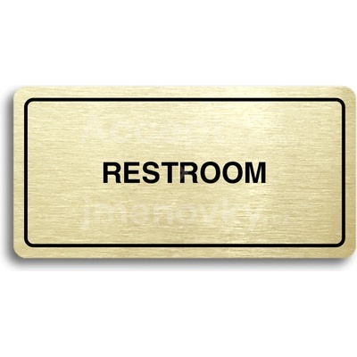 ACCEPT Piktogram RESTROOM - zlatá tabulka - černý tisk