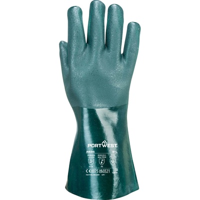 Portwest a835 / Двойно потопени pvc ръкавици 35 см - зелени xxl (a835gnrxxl)