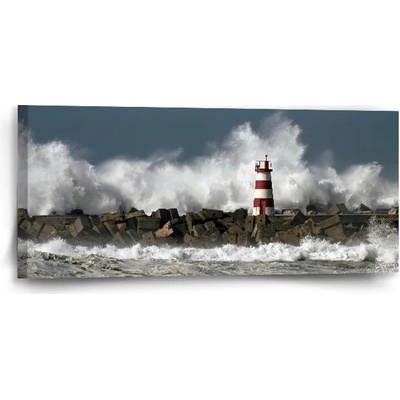 Sablio Obraz Maják vo vlnách - 110x50 cm