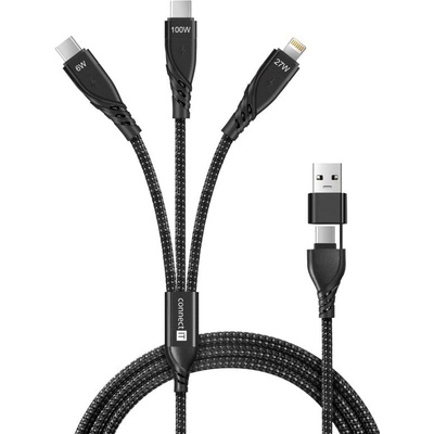 Connect IT CCA-2320-BK Wirez 6in1 2x USB-C, 1x Lightning, 1,25m