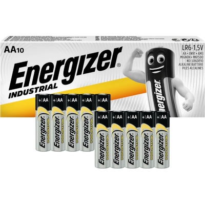 Алкални батерии индустриални lr6 aa 1, 5v 10pk industrial energizer (energ-ba-lr6-10pk-ind)