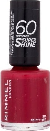 Rimmel London Nagellack 60 Seconds Super Shine – Farbe 313 Feisty Rot, Glänzend & Langlebig