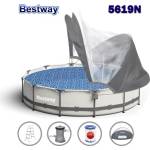 Bestway Басейн с мет. конструкция и сенник, Bestway 5619N Steel Pro, 366x100см, с филтърна помпа и стълба (5619N Steel Pro)