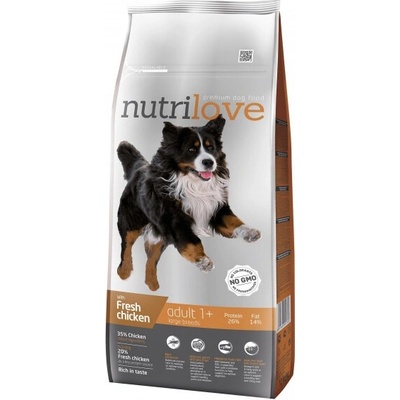 Nutrilove Adult Large Breeds s čerstvým kuřecím 12 kg