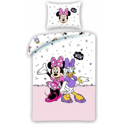 Halantex Obojstranné bavlna obliečky Minnie Mouse MN380BL 140x200 70x90