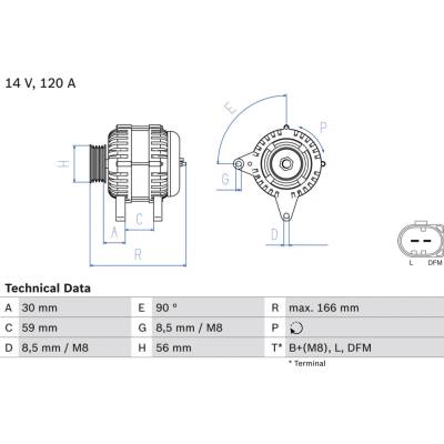 Alternátor BOSCH 0 986 041 870