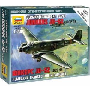 Zvezda Snap Kit самолет 6139 - Junkers Ju-52 Транспортен самолет (1: 200)