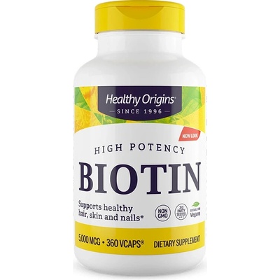 Healthy Origins Биотин - Коса, кожа и нокти, 5000 g, 360 капсули (25109 HO)