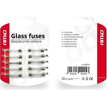 AMIO skleněné pojistky 10 ks