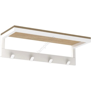 Luminex Стенна закачалка за кърпа с рафт 10х40 см бяла (lu9861)