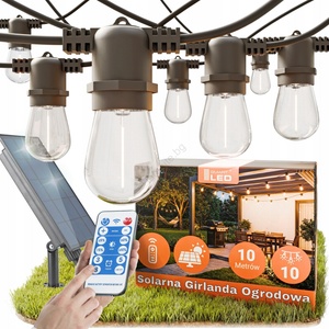 SmartLED LED димируем соларен декоративен гирлянд 10xE27/3V USB 2400 mAh 10, 62 m IP65 черен + ДУ (SD0133)