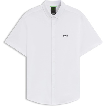 HUGO BOSS Men's HBG Motion S Plain Short-Sleeve Shirt - White