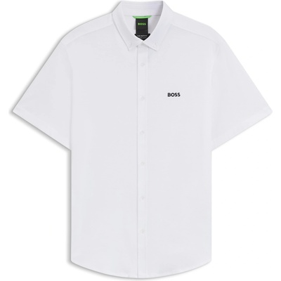 HUGO BOSS Men's HBG Motion S Plain Short-Sleeve Shirt - White