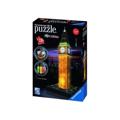 Ravensburger 3D puzzle Svítící Big Ben 216 ks – Zbozi.Blesk.cz