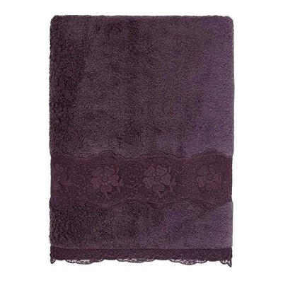 Soft Cotton osuška Stella s krajkou 85 x 150 cm švestková