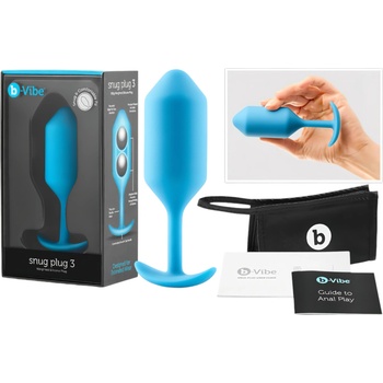 b-Vibe Snug Plug 3 - двойни анални топчета (180g) - синьо