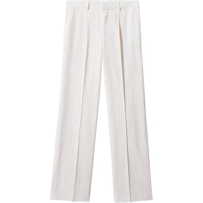 MANGO Панталон с ръб бяло, размер 34