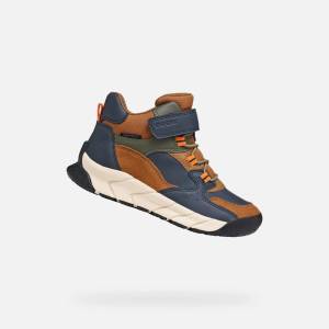 Geox Светлокафява топла детска чорапова обувка Geox Flexyper Pro B Geox | Kafyav | Момчешки | 28