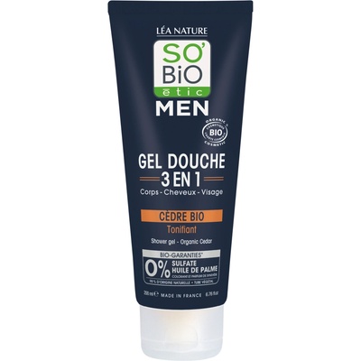 SO’BiO étic Men sprchový gel tonizující cedr 200 ml