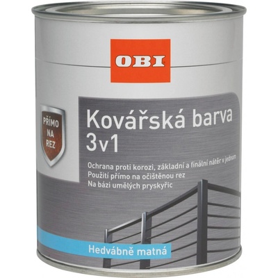 OBI Kováčska farba 3v1 hodvábne matná strieborná 375ml