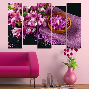 Vivid Home Декоративни панели Vivid Home от 5 части, Цветя, PVC, 110x65 см, 3-та Форма №0565