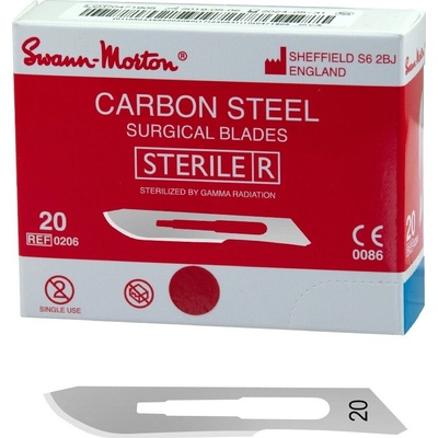 Swann-Morton Skalpelové čepieľky SWANN MORTON č. 20 - 100ks