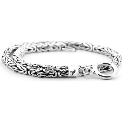 Stříbrný klasický Náramek 18 cm - Black Raven Beads Ag 925/1000, 10 g