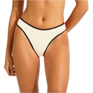 Seafolly Дамско бикини долнище Seafolly Women's Beach Bound High Leg Pant Bikini bottom - Ecru - размер 36 (EU) (150-5050-0313)