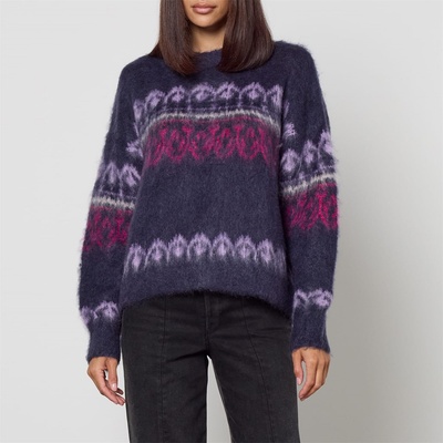 Marant Etoile Блуза Marant Etoile Dully Intarsia-Knit Sweater - Blue
