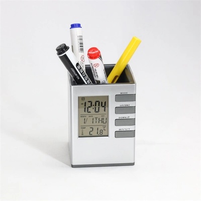TOO phc-100-s сребърен дигитален часовник с държач за писалка (phc-100-s)