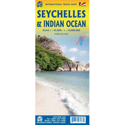 ITMB Publishing mapa Seychelles & Indian Ocean 1:45 t. - 1:10mil. ITM
