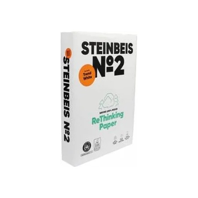STEINBEIS Копирна хартия N2 Steinbeis, ISO 85, 100 процента рециклирана, A4, 80 g/m2, 210 x 297 мм, 500 листа, 5 пакета, 1505100324
