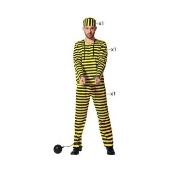 BigBuy Carnival Костюм Затворник Жълт Размер xl