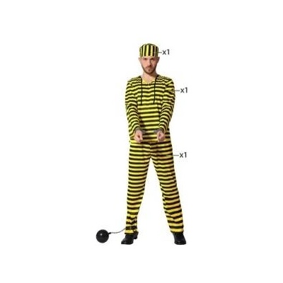 BigBuy Carnival Костюм Затворник Жълт Размер xl