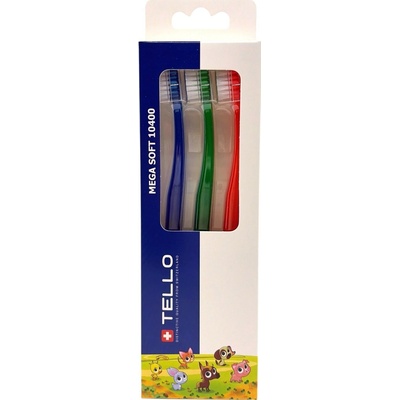 Tello Kids 10400 Mega Soft zubné kefky 2-7 3 ks